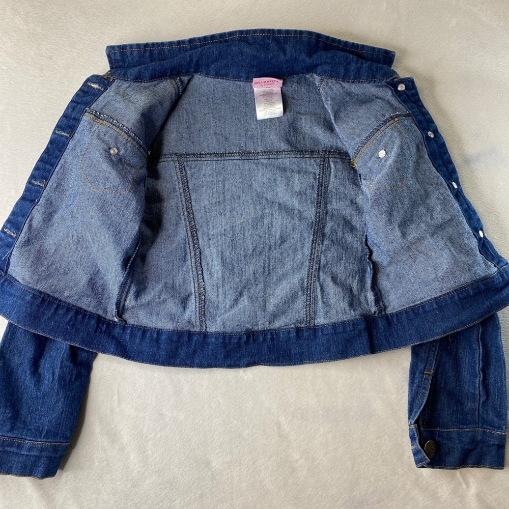 Sanrio Hello Kitty Denim Jacket Girls XS 4/5 Toddler Cartoon Camp 76 Cute Kids - Picture 7 of 13